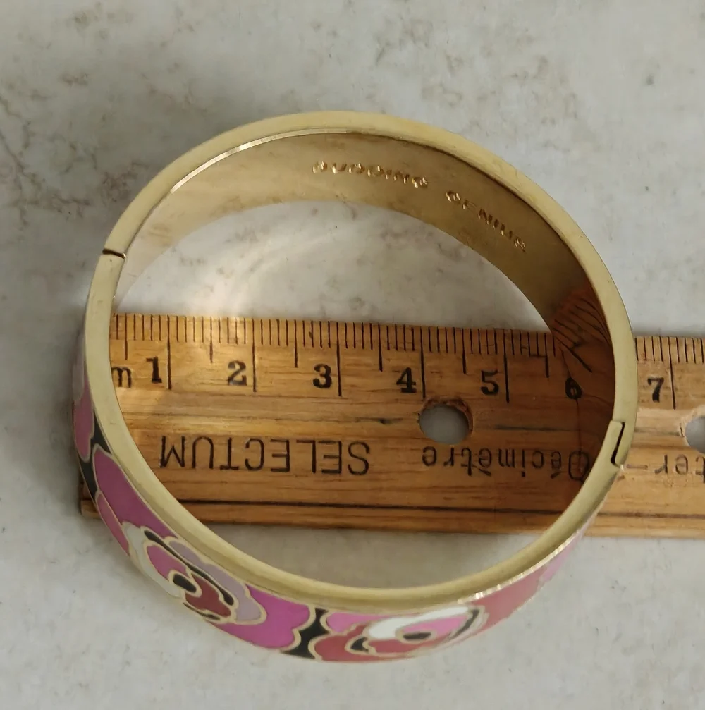 Kate Spade Budding Genius Gold & Pink Floral Bangle - Picture 8 of 13